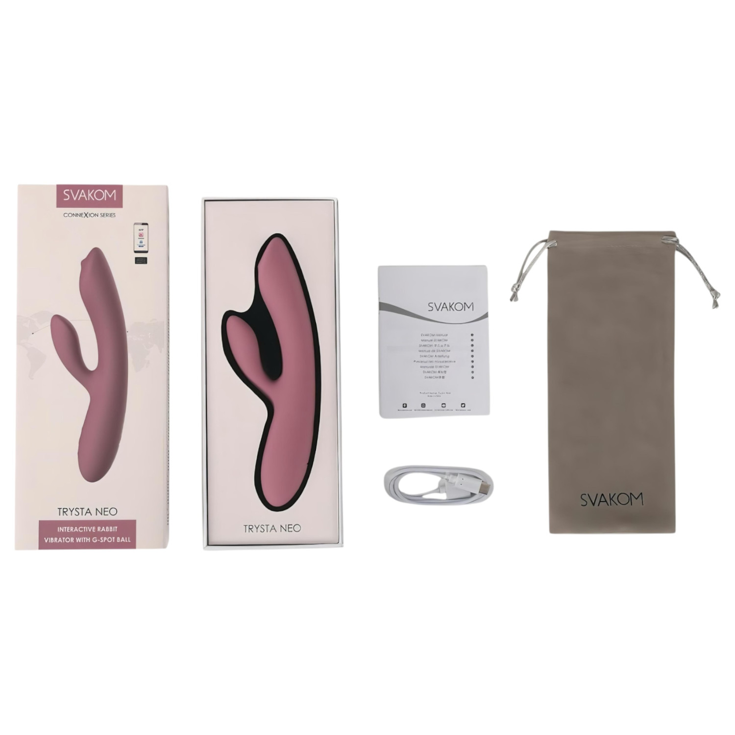 Svakom Trysta Neo - Vibrating Clitoral Massager with Motion Balls (Pink)